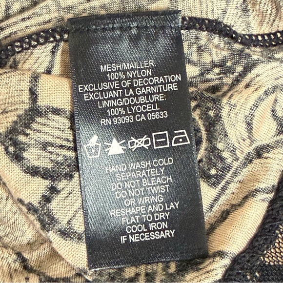 NIC+ZOE Black Lace Sheer Floral Mesh Blouse Long Sleeve Romantic Top XL - Picture 9 of 10